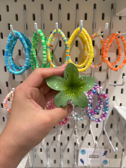 Hibiscus flower hair clip Reece’s coastal bracelets